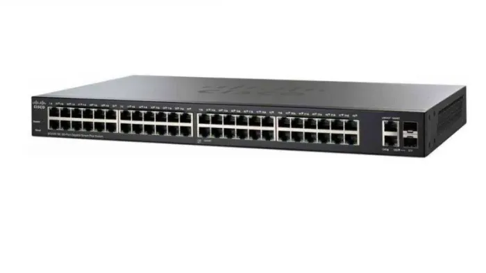 Switch Smart Plus Cisco SG220 50 48 portas Gigabit RJ45 2 portas combo (RJ45/SFP)
