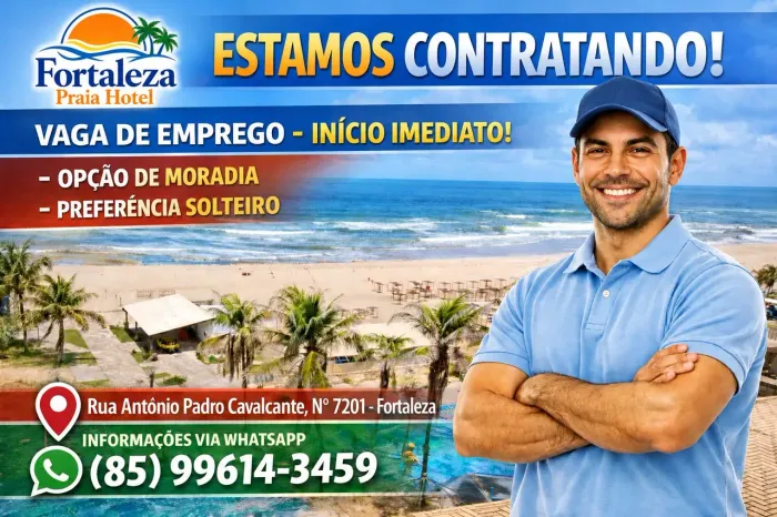 Vagas de emprego para gerente, subgerente, limpeza e cozinha em Hotel
