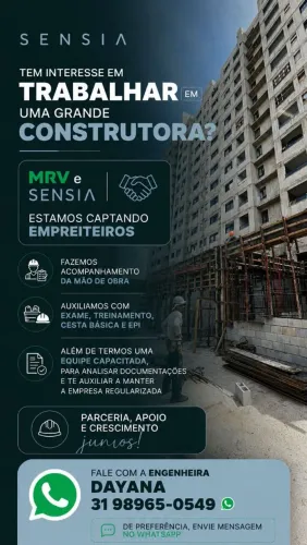 Estamos Captando Empreiteiros:fale com a Engenheira DAYANA *