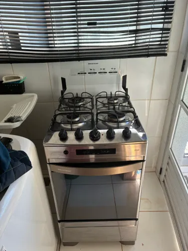 Fogão Brastemp Ative! 4 Bocas Inox com Timer Digital - Tudo Funcionando!