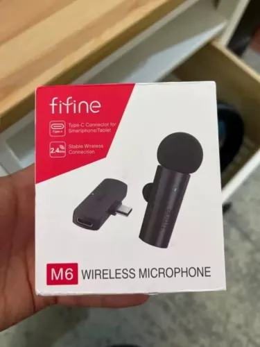 Microfone de Lapela Fifine Sem Fio USB-C