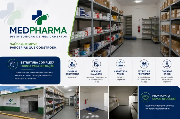 DISTRIBUIDORA DE MEDICAMENTOS - ESTRUTURA COMPLETA E PRONTA PARA OPERAÇÃO