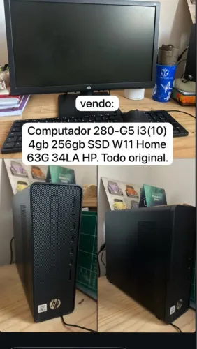 Computador 280-G5 i3(10) 4gb 256gb SSD W11 Home 63G34LA HP