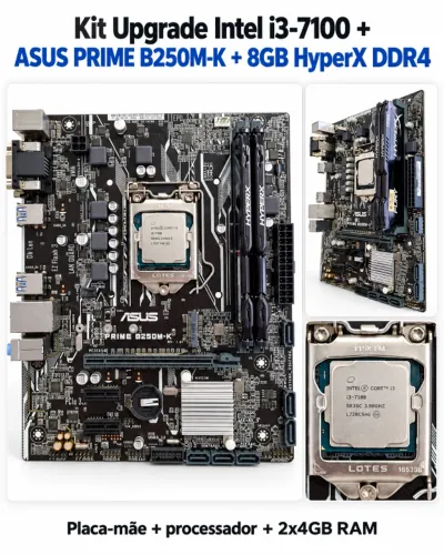 Kit Upgrade Intel i3-7100 + ASUS B250M-K + 8GB HyperX DDR4