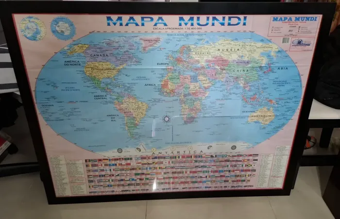 Quadro grande Mapa Mundi (119 x 93cm)