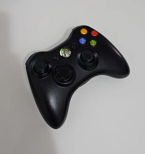 Controle Microsoft Xbox 360 Original Sem Fio - Preto (Testado)