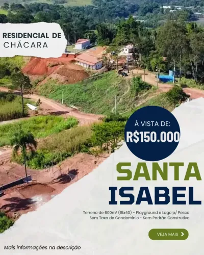 600m² de terreno à venda em Santa Isabel para construir seu espaço