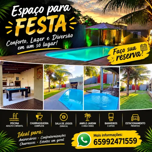 Casa festa com piscina