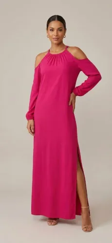 Vestido Longo Rosa Fúcsia triton - Elegância, Conforto e Frescor em Uma Só Peça