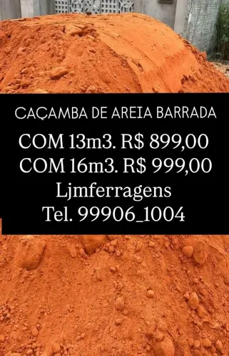 TRABALHAMOS COM AREIA BARRADA.