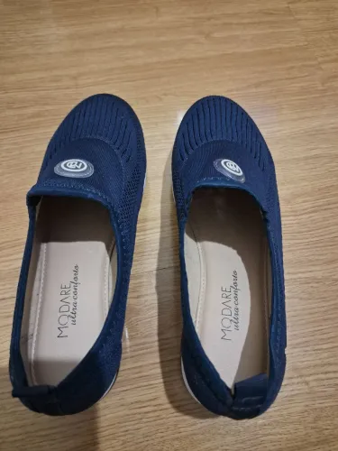 TÊNIS MODARE SLIP ON ULTRA CONFORTO ORTOPÉDICO AZUL MARINHO TEXTURIZADO TAM. 36