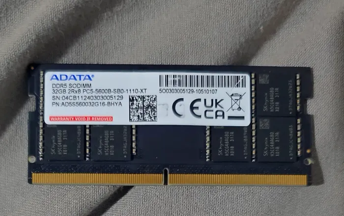 Memoria ram 32gb ddr5 5600mhz notebook Adata.