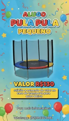 Alugo pula-pula tamanho pequeno