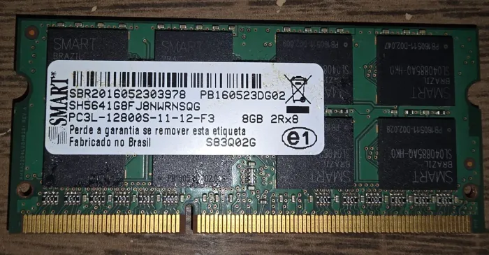 Memória RAM SMART 8GB DDR3L 1600MHz SODIMM Notebook