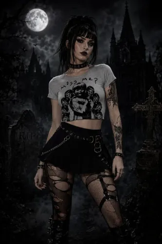 cropped annabelle - leia a descrição - terror - horror - dark - gotico - aesthetic