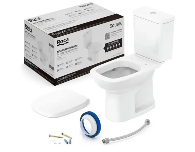 Roca Kit Vaso Sanitário com Caixa Acoplada e Assento Soft Close Square