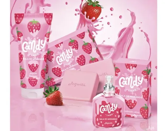 PRESENTE CANDY LAND BALA DE MORANGO 3 PRODUTOS 