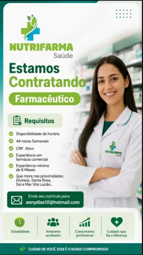 Oportunidade para entrar em nossa equipe!
