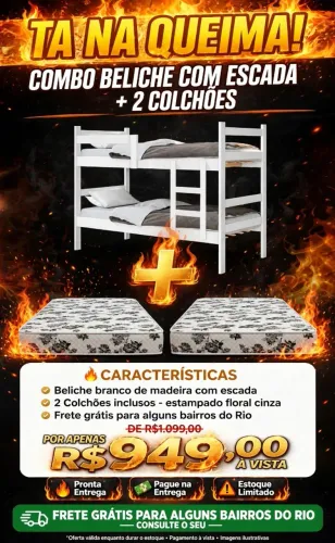 COMBO BELICHE COM COLCHÕES E FRETE GRÁTIS: TÁ NA QUEIMA!!