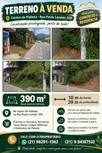 TERRENO EM PIABETA - NÃO É LUGAR ESCONDIDO, É PRATICAMENTE NO CENTRO DE PIABETA!