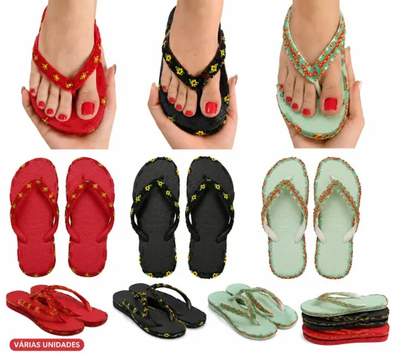 Havaianas bordadas artesanalmente