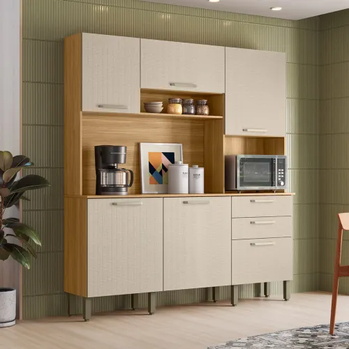 Kit Cozinha Ferrara Plus 1,80 m Freijó/Soft - KIT?S PARANÁ/ pronta entrega 