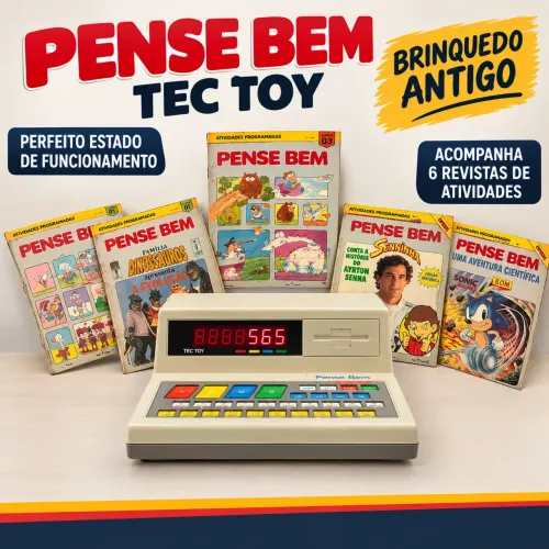 Pense Bem Tec Toy Original Funcionando + 6 Revistas de Atividades