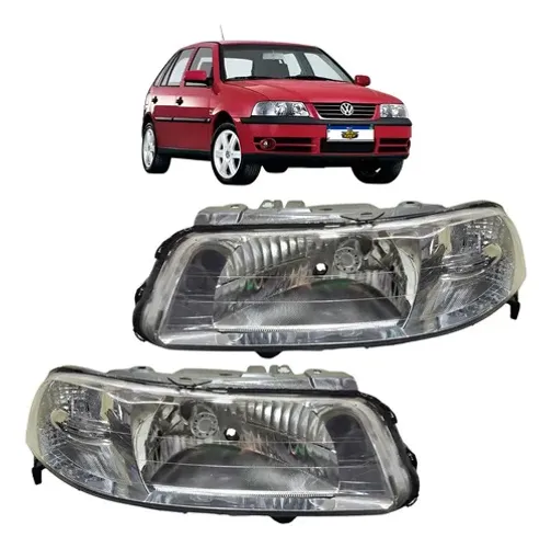 Par Farol Gol G3 1999 A 2005 Foco Simples Com Defletor Ambos Lados