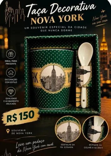 Taça decorativa de Nova Iorque