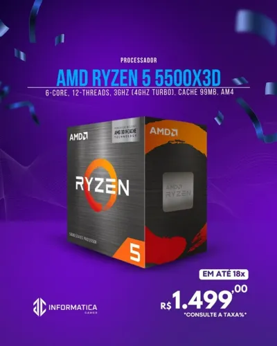 PROCESSADOR AMD RYZEN 5 5500X3D