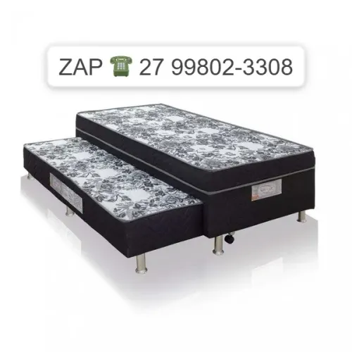 -COLCHOBOX ACOPLADO AUXILIAR  88 X 188 X 54 TEC BLACK-FRETE GRAIS 