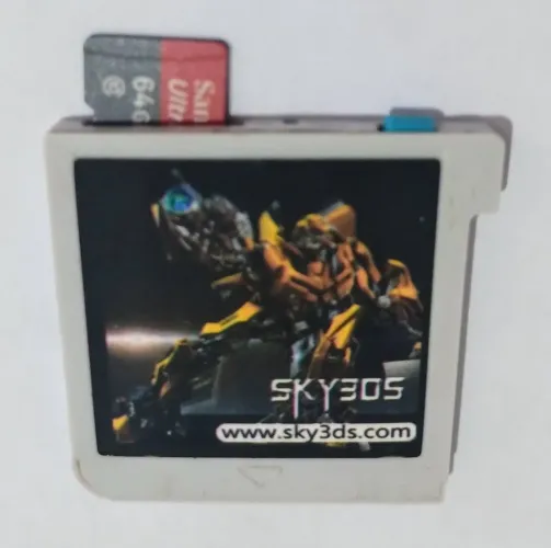 Sky 3ds botão azul com cartão de 64gb apenas 195