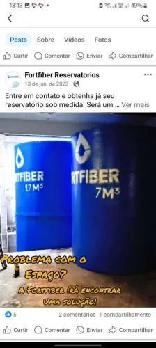 Caixa d'àdua e Reservatórios para água, de 1000 à 100.000 lts