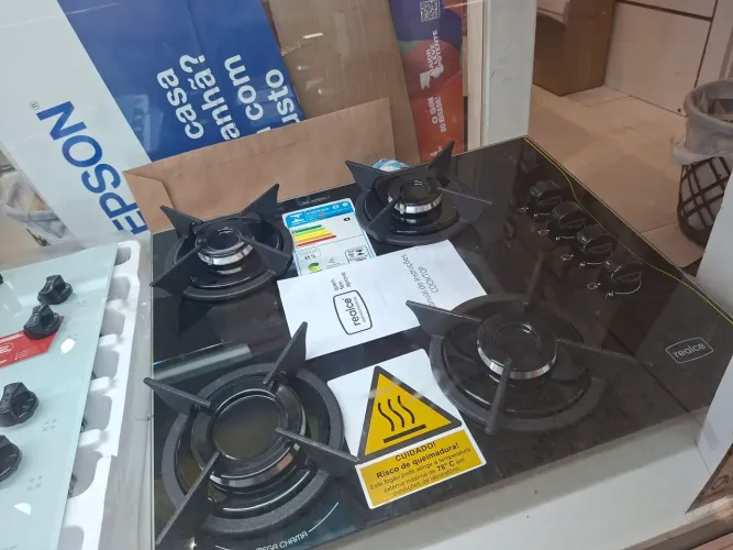 FOGÃO COOKTOP REALCE 4Q PRETO