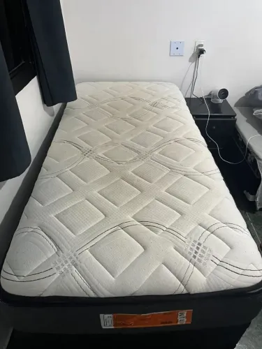 Cama Solteiro - base corino + colchão probel