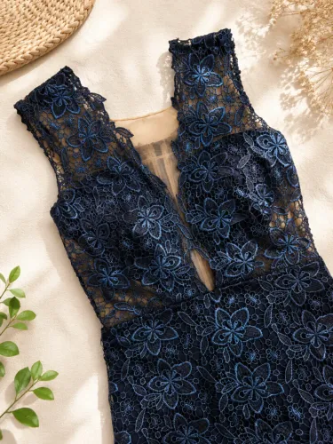 Vestido Dolps Original de Renda - Azul-Marinho