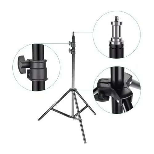Tripé Profissional Para Iluminação MTG-2020A Tomate Suporte Luz Ring Light Alumínio 2 Mt