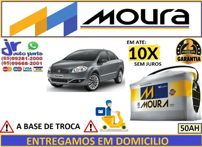 Bateria Moura Fiat Linea 1.4 (2008 a 2012) 50Ah 12v