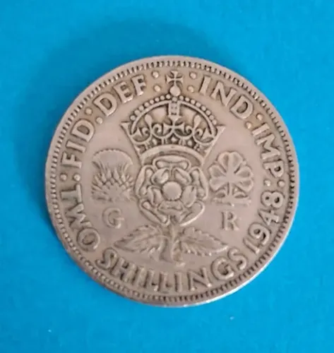 Moeda 2 Shilling 1948 - Reino Unido Inglaterra
