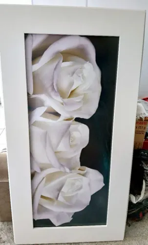 Quadro rosas brancas. 