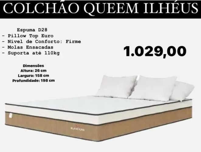 Colchão de molas Queen Ilhéus pillow Euro - ENTREGA HOJE !!!
