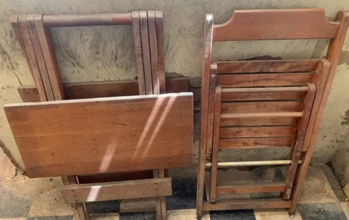 Mesa e cadeira dobrável 