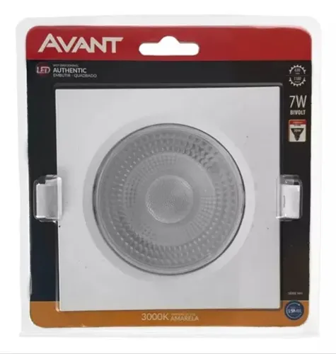 Spot Led Embutir Quadrado 5W 3000K Bivolt Avant R$14,00