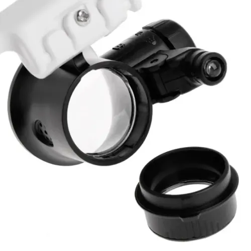 Lupa de cabeça pala com 3 lentes de aumento c/ leds rf-31309- branca