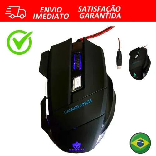 Mouse Gamer Evolut Predator Eg103Rb 2400 Dpi Usb Led 3 Cores