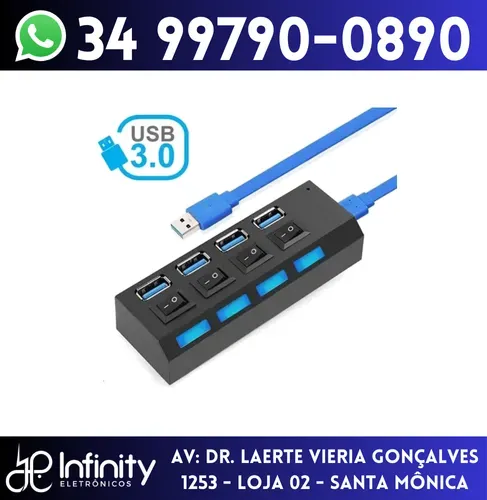 Hub USB 3.0 com 4 Portas