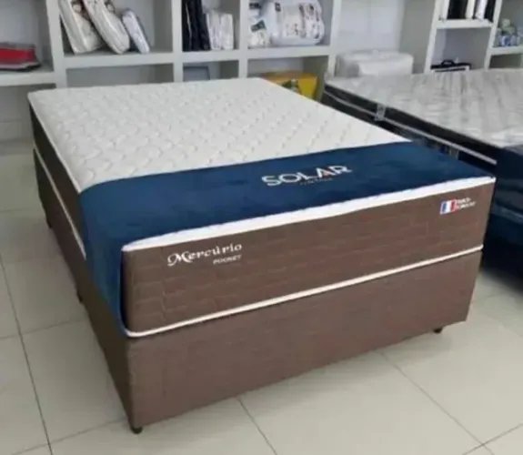 Cama box casal nova molas ensacadas com colchão de 30cm