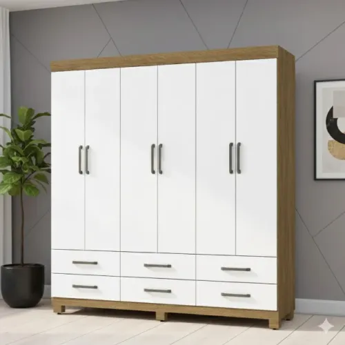 Roupeiro de casal com 6 portas 6 gav (a pronta entrega)