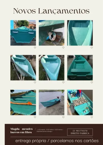Barcos de Fibra - Novos Lançamentos - Diversos Tamanhos