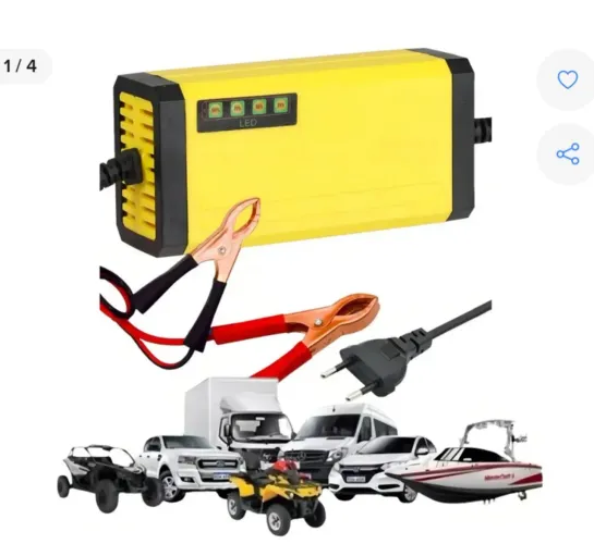 Carregador de bateria 12v 3A carro moto barco empilhadeira etc